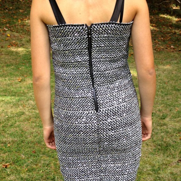 Womens 2 18 Jrs Elisa B Silver Mesh Cocktail Tube Party Dress NEW NWT - Picture 2 of 3